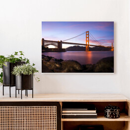 Obraz na płótnie Golden Gate Bridge w San Francisco po zmierzchu