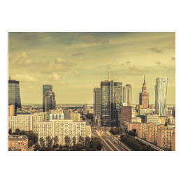Plakat samoprzylepny Warszawa w kolorach vintage 