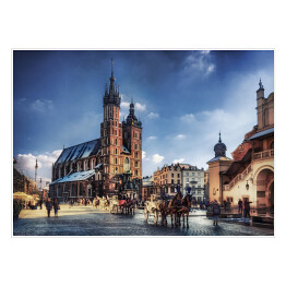 Plakat Rynek i kościół Mariacki w Krakowie 