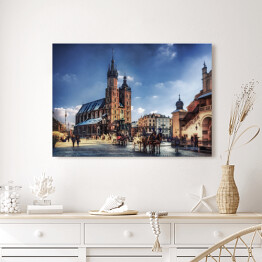 Obraz na płótnie Rynek i kościół Mariacki w Krakowie 