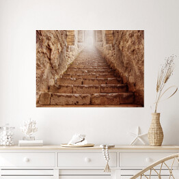 Plakat samoprzylepny Kamienne schody w kolorze rdzy