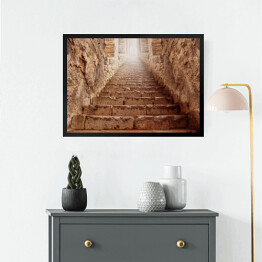Obraz w ramie Kamienne schody w kolorze rdzy