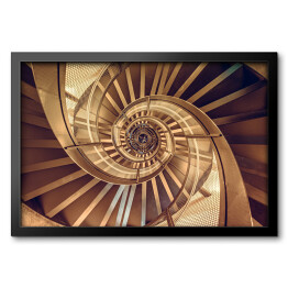 Obraz w ramie Spiralne rozdwojone schody w wieży - architektura wnętrz budynku