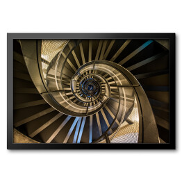Obraz w ramie Spiralne schody w wieży - architektura wnętrz budynku