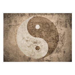 Plakat Przydymiony symbol yin yang
