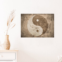 Plakat Przydymiony symbol yin yang