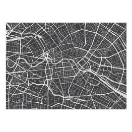 Plakat samoprzylepny Szczegółowa mapa miasta Berlin
