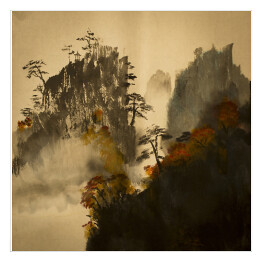 Plakat samoprzylepny Jesień w górach w Chinach