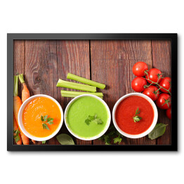 Obraz w ramie Kolorowe zupy