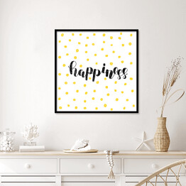 Plakat w ramie "Szczęście" - kaligrafia