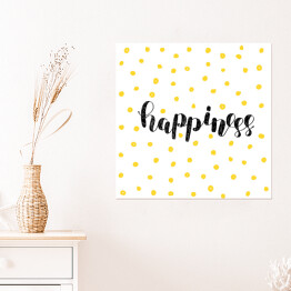 Plakat samoprzylepny "Szczęście" - kaligrafia