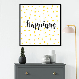 Plakat w ramie "Szczęście" - kaligrafia