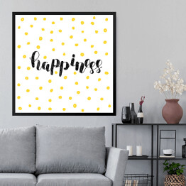 Obraz w ramie "Szczęście" - kaligrafia