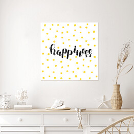 Plakat samoprzylepny "Szczęście" - kaligrafia