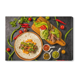 Obraz na płótnie Zestaw meksykańskich tacos 