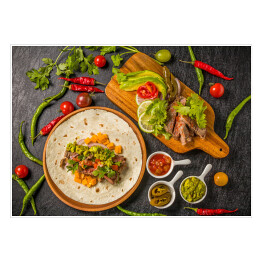 Plakat samoprzylepny Zestaw meksykańskich tacos 
