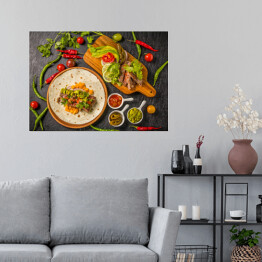 Plakat Zestaw meksykańskich tacos 