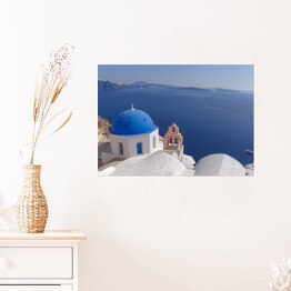 Plakat samoprzylepny Anastasis - kościół w Santorini