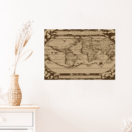 Plakat samoprzylepny Stara mapa świata