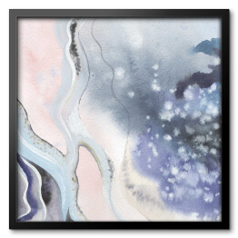 Obraz w ramie Akwarelowy abstrakcyjny pastelowy wzór z ozdobnym pyłem