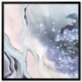 Plakat w ramie Akwarelowy abstrakcyjny pastelowy wzór z ozdobnym pyłem