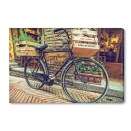 Obraz na płótnie Rower retro, w alejce w starym miasteczku, Toskania, Włochy