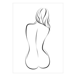 Plakat Piękna naga siedząca dziewczyna - ilustracja