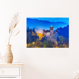 Plakat samoprzylepny Zamek na skale, Transylwania, Rumunia