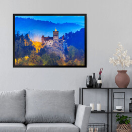 Obraz w ramie Zamek na skale, Transylwania, Rumunia