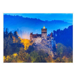 Plakat samoprzylepny Zamek na skale, Transylwania, Rumunia