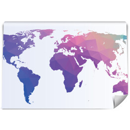 Fototapeta Różowo niebieska mapa świata