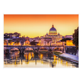 Plakat samoprzylepny Niebo w ciepłych barwach nad Watykanem