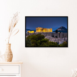 Plakat w ramie Partenon w Atenach o zmierzchu, Grecja