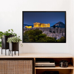 Obraz w ramie Partenon w Atenach o zmierzchu, Grecja