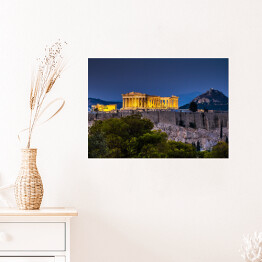 Partenon w Atenach o zmierzchu, Grecja