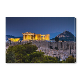 Partenon w Atenach o zmierzchu, Grecja
