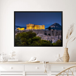 Obraz w ramie Partenon w Atenach o zmierzchu, Grecja