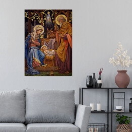 Plakat Scena narodzenia Jezusa - mozaika
