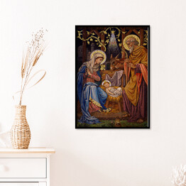 Plakat w ramie Scena narodzenia Jezusa - mozaika