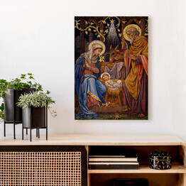 Obraz na płótnie Scena narodzenia Jezusa - mozaika