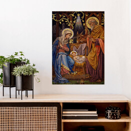 Plakat samoprzylepny Scena narodzenia Jezusa - mozaika