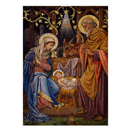 Plakat samoprzylepny Scena narodzenia Jezusa - mozaika