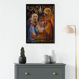 Plakat w ramie Scena narodzenia Jezusa - mozaika