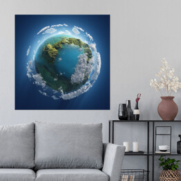 Plakat samoprzylepny Mała Ziemia w Kosmosie