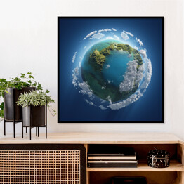 Plakat w ramie Mała Ziemia w Kosmosie