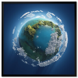 Plakat w ramie Mała Ziemia w Kosmosie