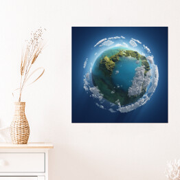 Plakat samoprzylepny Mała Ziemia w Kosmosie