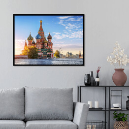 Plakat w ramie Katedra św. Bazylego w Moskwie w Rosji