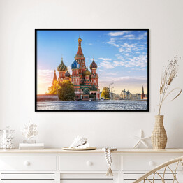 Plakat w ramie Katedra św. Bazylego w Moskwie w Rosji
