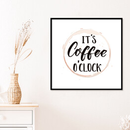 Plakat w ramie "Czas na kawę" - typografia